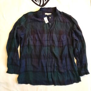 LOFT BLACKWATCH Long Sleeve Button-Down Shirt 18